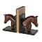 6" Copper Horse Head Bookends with Black Stands, 2ct.